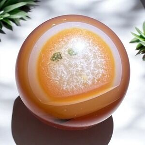 Carnelian Agate Crystal Marble‎ Sphere (#23)